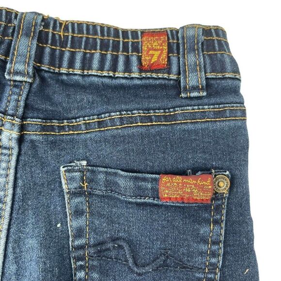 7FAMK Jeans Baby Size 18 Month Elastic Panel Snap Close 7 For All Man Kind Denim - Picture 4 of 6